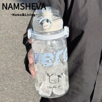 Namsheva Cốc Nước, Phim Hoạt Hình Hello Kitty Dán Dung Tích Lớn 850ml Bình Nước, Chai Nước Giải Khát Chống Rò Rỉ Thời Trang Thể Thao Ống Hút Cốc Nhựa Ngoài Trời