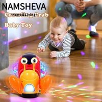 Namsheva Đồ chơi ốc sên điện Ô tô, âm thanh và ánh sáng Xoay tự động Đồ chơi cua bò phát sáng, Đồ chơi giáo dục học tập sớm ABS Đồ chơi giáo dục di chuyển cho trẻ mới biết đi cho trẻ em
