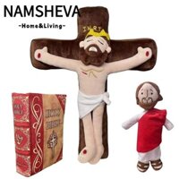 Namsheva My Friend Jesus Plush Doll, Đồ chơi búp bê nhồi bông thoải mái mềm mại, Đồ chơi búp bê sang trọng vui nhộn Người cứu thế cổ điển Chúa Giêsu Plushie Đồ chơi Christian Classic Savior