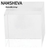 NAMSHEVA Trang trí pha lê Cloud Cube, Đám mây trái tim tình yêu / Mây mưa Trọng lượng giấy thủy tinh nhỏ, Pha lê trắng trong suốt 6CM