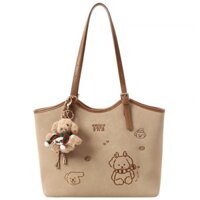 Nan * feng Chio * Túi Tote Thứ 2 Da Túi Đeo Vai Bánh Mì Chó Bánh Gừng Thiên Đường Túi Xách Dung Tích Lớn