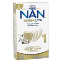 NAN SUPREMEpro 1 Sữa bột cho trẻ sơ sinh cao cấp phù hợp từ khi mới sinh, gói 4x17g