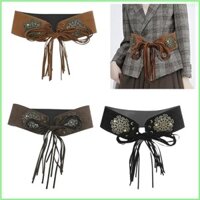 Nan Tự Thắt Nút Tua Rua Corset Thắt Lưng Trang Trí Khắc Thanh Lịch Eo Cincher Cho Đầm