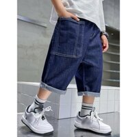 NANA CHAN - Quần jean xanh lửng KB24 SIZE ĐẠI 120-170 cho bé trai, thời trang trẻ em cao cấp