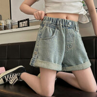 NANA CHAN - Quần short jean ống sắn đính hạt KG45 SIZE ĐẠI 120-170 cho bé gái, thời trang trẻ em Quảng Châu