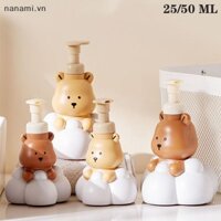 [Nanami] Hộp đựng xà phòng tạo bọt hình gấu Cloud hoạt hình Phòng tắm Nước rửa tay Dầu gội Sữa tắm có thể đổ lại Chai bơm làm bọt có chứa [VN]