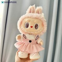 Nanasalonnn Cho 38 Cm Labubububu quần áo búp bê sang trọng trang phục búp bê MOKO áo khoác thỏ dây đeo tai bộ váy Phụ kiện Trang trí dễ thương D3K9