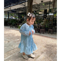 NANCIROOM | Váy babydoll xanh thiên thanh dáng rộng em bé gái