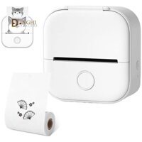 Nâng cấp mới In nhanh Máy in nhiệt Mini cầm tay Máy in ảnh Bluetooth không dây Dễ dàng mang theo (Trắng)