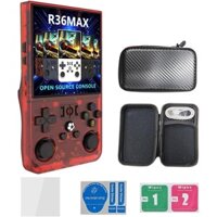 Nâng cấp mới Máy chơi Game cầm tay cổ điển 2025 R36MAX với 64GB Tích hợp 18000 trò chơi cổ điển, Màn hình IPS 4.0 inch Hệ thống Linux Máy nghe nhạc cổ điển di động 64G (Đỏ mờ)