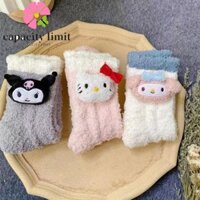Năng LƯỢNG GIỚI HẠN 4 Đôi Tất Mùa Đông Nữ, Melody Cinnamoroll Kitty Cat Tube Tất, Kawaii Hoạt Hình Ấm Áp Kuromi Dày Tầng Vớ Ngủ