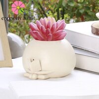 Năng LƯỢNG GIỚI HẠN Chậu hoa mọng nước, Chậu hoa đọc sách mặt búp bê độc đáo thủ công, Hộp đựng hoa Nhựa Chậu trồng cây chống nước dễ thương Máy tính để bàn văn phòng