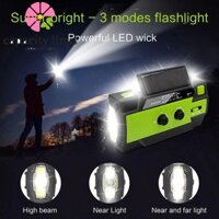 Năng LƯỢNG GIỚI HẠN Đài phát thanh thời tiết khẩn cấp, Bộ sạc USB năng lượng mặt trời Đèn đọc sách LED, Đèn cảm biến chuyển động Quay tay Báo động SOS có thể sạc lại Đài phát thanh đèn pin khẩn cấp 4000mAh
