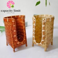 Năng LƯỢNG GIỚI HẠN Giỏ đựng cốc trà, Giá đựng cốc bằng tre dệt kiểu Nhật Bản, Bộ trà Quà tặng Tiết kiệm không gian Retro Handmade Paper Cup Dispenser Mặt bàn