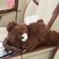 Năng LƯỢNG GIỚI HẠN Hộp đựng khăn giấy gấu sang trọng, Hộp đựng khăn giấy ô tô hình búp bê động vật, Treo đa chức năng Tiết kiệm không gian Khăn ăn dễ thương Hộp đựng người lớn