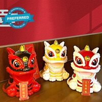 Năng Lượng Mặt Trời Đánh Thức Sư Tử Tự Động gật đầu Xe Trang Trí Khiêu Vũ Trung Quốc Sư Tử Trang Trí Thủy Triều Tốt Lành W6c5