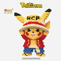 Nano Block Pokemon Pikachu Luffy đội mũ 30cm