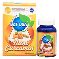 Nano Curcumin Bzt USA, hỗ trợ các liệu pháp điều trị viêm loét dạ dày, tá tràng