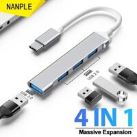 Nanple OTG 4 TRONG 1 Type C Sang USB A 3.0 HUB Bộ chuyển đổi bộ chia nhiều cổng tốc độ cao
