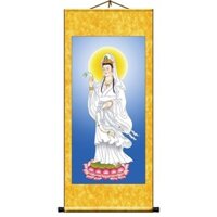 Nanwu Guanyin Bồ Tát Cuộn Treo Tranh Quan Âm Bồ Tát Chân Dung Thờ Lụa Vải Cuộn Trang Trí Tranh 1-13-164