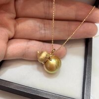 Nanyang Vàng Ngọc Trai Tròn Úc Trắng Mặt Dây Chuyền Mới Phong Cách Trung Hoa Vàng Bầu Vòng Cổ Yifulu May Mắn Nam Nữ