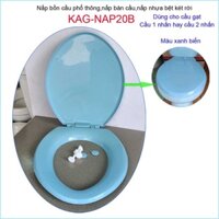 Nắp bàn cầu phổ thông KAG-NAP20B, nắp đậy bồn cầu 2 khối Xanh Biển