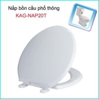 Nắp bàn cầu trắng KAG-NAP20, nắp đậy bồn cầu xí bệt cho các loại cầu phổ thông màu trắng