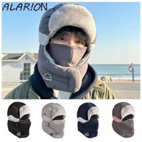 Nắp bảo vệ tai nam AQUAEDGE, Mũ bịt tai mùa đông dày chống gió, Mũ len có mặt nạ Ấm cổ bằng sợi Polyester Mũ chui đầu trượt tuyết Cắm trại