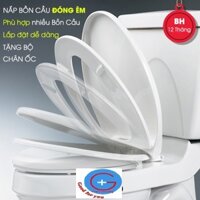 Nắp bệt bồn cầu rơi êm Hùng Anh HA05 hàng cao cấp, nắp đậy bàn cầu toilet dày đẹp