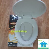Nắp bệt bồn cầu rơi êm Hùng Anh HA05 hàng cao cấp, nắp đậy bàn cầu toilet dày đẹp
