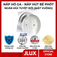 Nắp bịt thông tắc mặt vuông inox304 có gioăng chống mùi JLUX Nắp chờ hút bể phốt Thông tắc sàn COA