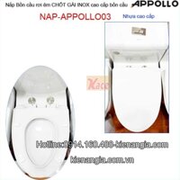 Nắp bồn cầu 1 khối APPOLLO chốt gài inox KAG-NAP-APPOLLO03