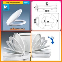 NẮP Bồn Cầu Bệt Bệ Xí RƠI ÊM HA05 NHỰA ABS Loại 1 khối và 2 khối