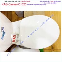 Nắp bồn cầu cho Ceasar KAG-C1325, nắp nhựa đậy bàn  cầu xí bệt 2 khối nhựa trắng bóng dày đẹp sử dụng siêu bền