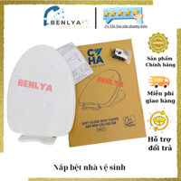 Nắp bồn cầu đóng êm LOẠI 1 nặng 1,2kg-1,3kg- Nắp bệt Hùng Anh- Nắp bồn cầu ASICO màu trắng thông dụng.