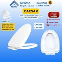 Nắp Bồn cầu Đóng Êm thay thế chuẩn đẹp cầu CAESAR, nắp bàn cầu Rơi Êm Trắng Cao Cấp Chống Bám Bẩn N19CA