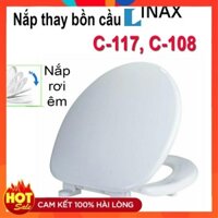 Nắp bồn cầu đóng rơi êm phù hợp thay cho nắp bồn cầu Inax C-117, C-108