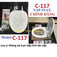 Nắp bồn cầu inax C-117, Có Nắp Chính Hãng và Nắp Thay Thế Rơi Êm