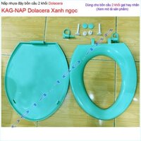 Nắp bồn cầu KAG- NAP Dolacera xanh ngọc, Nắp ngồi xí bệt 2 khối Dola xanh cốm
