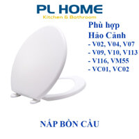 Nắp bồn cầu nhựa trắng phù hợp thay bồn cầu HC V02, V04, V07, V09, V10, V113, V116, VM55, VC01, VC02