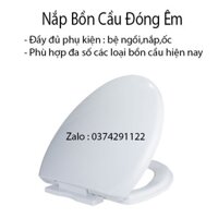 Nắp Bồn Cầu Rơi Êm Dùng Cho Bệt Liền Khối Viglacera,Hảo Cảnh,Inax,Caesar,Long Hầu,Cosani,Thiên Thanh,American