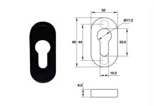 Nắp che ruột khoá oval Hafele 903.58.121