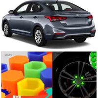 Nắp Chụp Silicon bulong tán ốc mâm đúc lazang trục bánh xe hơi ô tô 19mm bảo vệ và trang trí cho xe Hyundai Accent