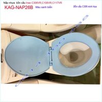 Nắp đậy bồn cầu KAG-NAP26B Inax cho C117-C306-C108, nắp bồn cầu 2 khối nhựa dày xanh biển bóng đẹp