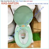 Nắp đậy cho bồn cầu Thiên Thanh KAG-NAP22N, Nắp cầu 2 khối xanh ngọc nhựa bóng