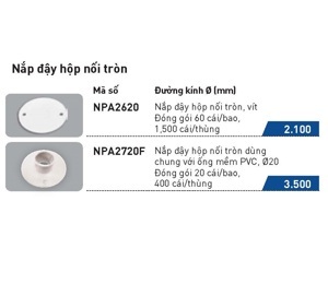 Nắp đậy hộp nối tròn Panasonic NPA2720F