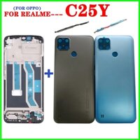 Nắp Đậy Pin Điện Thoại Mặt Sau Khung Giữa Có Nút Ống Kính camera Cho oppo realme c25y lcd