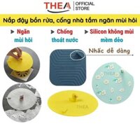 Nắp đậy silicone chặn mùi hôi cống thoát nước bồn rửa chén, miếng silicone chặn rác tóc cho cống nhà tắm, ban công -THEA