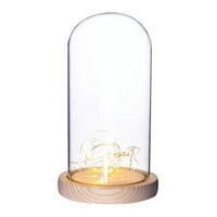 Nắp kính có đèn phát sáng để bàn trang trí tay phim thủy tinh che bụi tròn quà tặng kỳ nghỉ