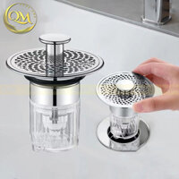Nắp nhấn xả lavabo chống mùi, nắp chặn thoát nước bồn rửa mặt chống mùi, chống côn trùng Bằng Đồng mạ Chrome cao cấp
